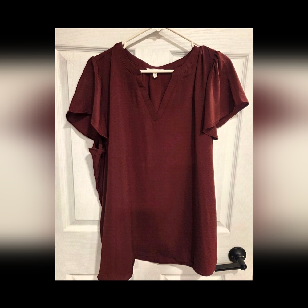 Maurices Deep Burgundy Blouse